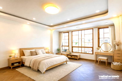 Townhouses for sale Bangkok : Hokkaido ~ Nawamin 135, newly renovated ~ now in a super cute Japanese style! Beautiful, premium quality wood-grain aluminum work.