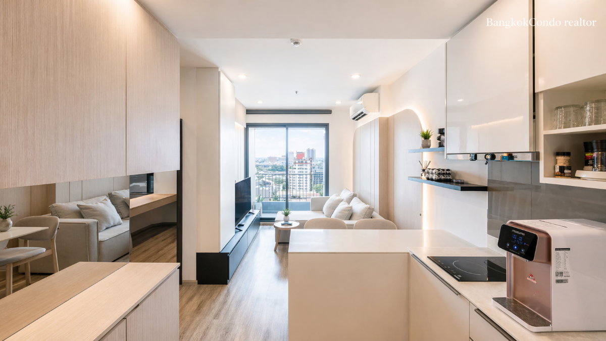 รูป 🍀🍀 Modern Room💙 ให้เช่า📌 ไอดีโอ โมบิ สุขุมวิท 66 (Line: @rent2022)BTS อุดมสุข พร้อมเข้าอยู่ 🔖A03168 - รูปที่ 10/16