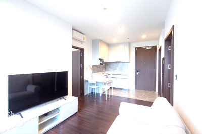 คอนโดให้เช่า : For Rent Whizdom Inspire ห้องมุมแบบหน้ากว้าง ได้วิวเมืองกรุงเทพ อยู่ทางทิศเหนือ 2 bedroom @35,000 Baht