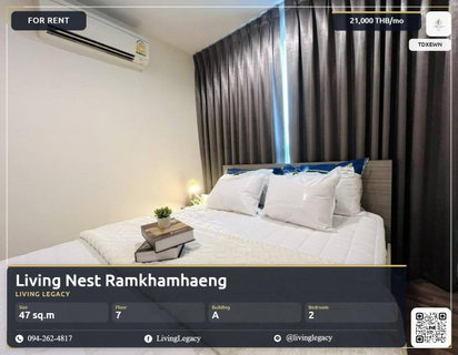 รูปภาพ TDXEWN Condo For Rent Living Nest Ramkhamhaeng 47 Sq.M. Floor 7 Building A line id : @livinglegacy