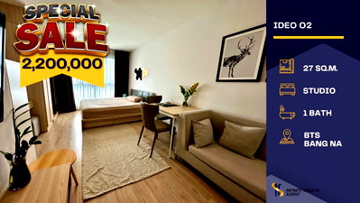 Condos for sale Bangkok : ✨💰 One unit, complete for living & investment! Ideo O2 with tenant, generating steady income 💰✨