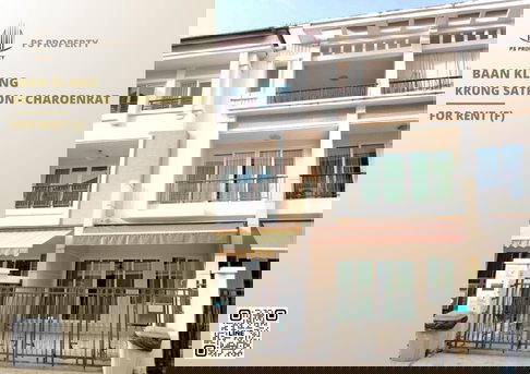 ทาวน์เฮ้าส์ให้เช่า ✨ Baan Klang Krung Sathon - Charoenrat ✨ 3 ห้องนอน 3 ห้องน้ำ เฟอร์นิเจอร์ และ เครื่องใช้ไฟฟ้าครบ 