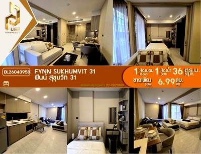 Condos for sale : DL26040950 Condo for sale, FYNN Sukhumvit 31 near MRT สุขุมวิท, ready to move in, call urgently 0800343450 LineID @655ebbvc