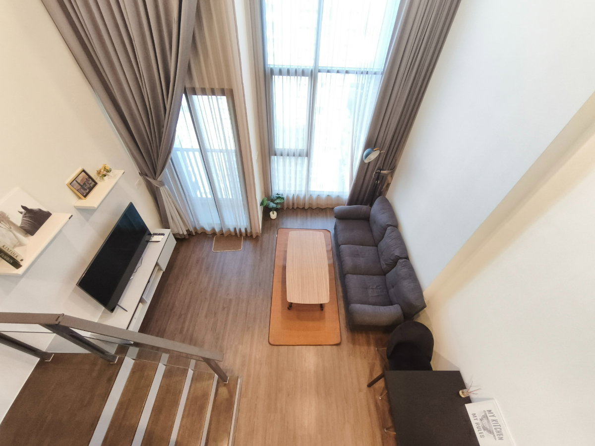 รูป [ 1 ห้องนอนดูเพล็กซ์ ให้เช่า ] Knightbridge Space Rama 9 - 250 ม. ถึง MRT พระราม 9 - รูปที่ 1/15