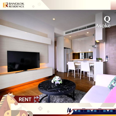 Condos for rent : Rent condo 🎯 Q Asoke, 2br 65sqm 42k, Beautiful Unit Fully Furnished 💚near MRT Phetchaburi 