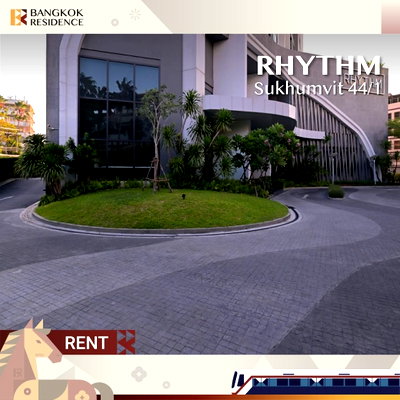 Condos for rent Soi Sukhumvit 71 : Rent Condo 💛 Rhythm Sukhumvit 44/1, 2BR 68 sqm, 40k, Ready to move in ⭐near BTS Phra Khanong 