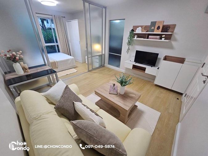 DCondo ดีคอนโด ชั้น1 ตึกA  ------------วิวสวน + ห้องตกแต่งสวย------------Tel 097-049-5874 (Line: @choncondo มี@ด้วย)