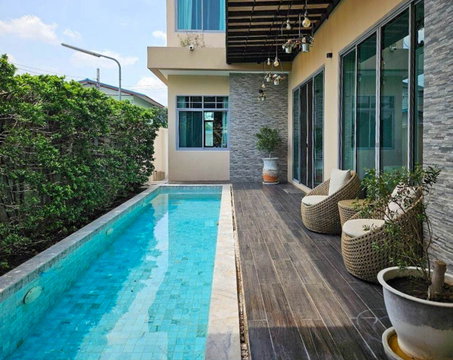 For rent, luxury detached house, Ratchaphruek zone | 3 bedrooms, 4 bathrooms, usable area 400 sq m.
