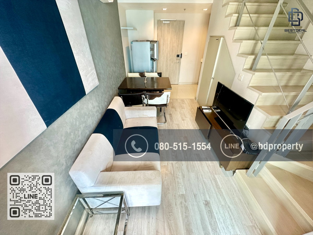 รูป Bestdeal ให้ด่วน!!! Duplex 1 Bed ราคา 18,000 บาท/เดือน  เฟอร์นิเจอร์และเครื่องใช้ไฟฟ้าครบพร้อมเข้าอยู่   ใกล้MRTและเซ็นทรัลพระราม 9 เพียง 80 ม. - รูปที่ 1/20