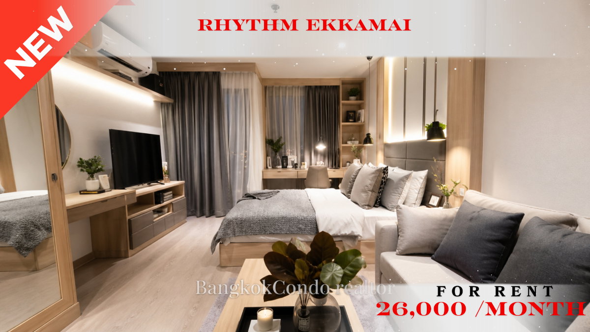 picture 🍀🍀🍀 Exclusive Unit for Rent 🌹🌹 📌 Rhythm Ekkamai 🌸 (Line: @rent2022) ✨ Ready to move in | Property Code: A02649 - 1/7