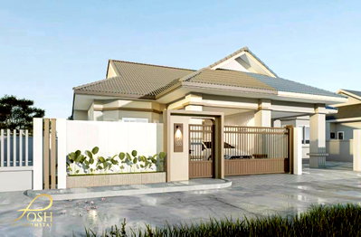 Twin houses for sale Super Cheap Market : Renovated Single-Storey Semi-Detached House Topland Rassada, Samkong Prime, convenient location near the bypass road.