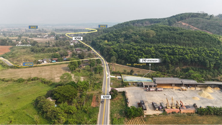 รูป ขายด่วน ที่ดินติดทางหลวง 1098 ท่าข้าวเปลือก แม่จัน เชียงราย 210 ตร.ว. รูปทรงถุงเงินถุงทอง - รูปที่ 3/19
