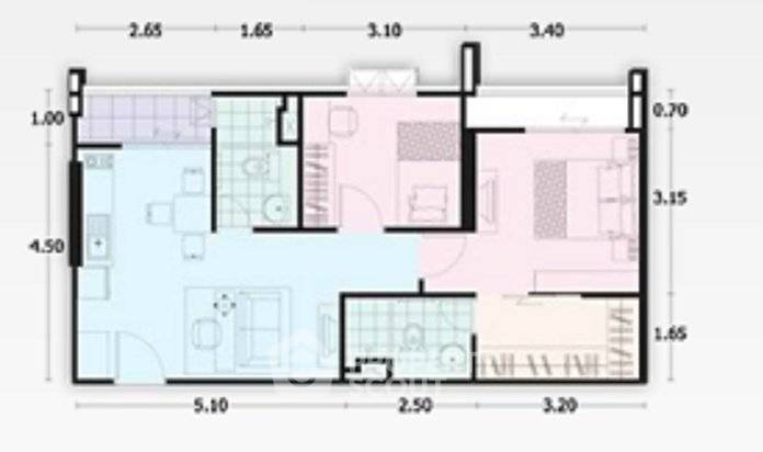 รูป คอนโด 2-ห้องนอน ที่ เดอะ พาร์คแลนด์ ศรีนครินทร์ ใน สำโรงเหนือ (ID 2830000) - รูปที่ 15/18