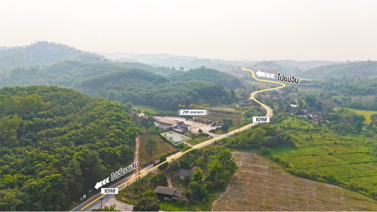 รูป ขายด่วน ที่ดินติดทางหลวง 1098 ท่าข้าวเปลือก แม่จัน เชียงราย 210 ตร.ว. รูปทรงถุงเงินถุงทอง - รูปที่ 9/19