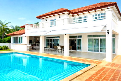 เช่าบ้านเดี่ยว สมุทรสาคร : ตลาดมหาชัย2.64 กม. Pool Villa เช่าใหญ่หรู 5-7นอน 2 ชั้น 7 น้ำ 304 ตร.ว. 1216 ตร.ม. เซ็นทรัล มหาชัย 4.2 กม Best Ocean Golf1.2กม.