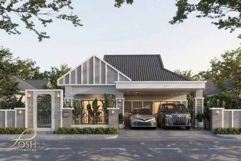 Newly renovated single-storey detached house Very spacious, with a usable area of 287.2 sq.m. Located in Phanasan Parkville 3 (Lipon), Sri Sunthon