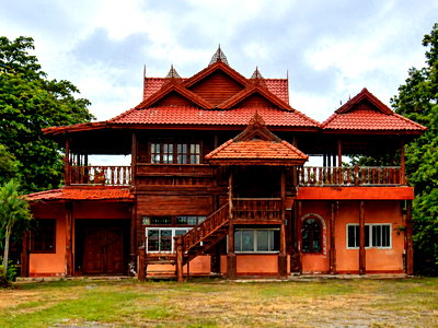 Houses for sale Phranakhon Rajabhat University : A Rare Countryside Home with Lake Views and Concrete Road Access