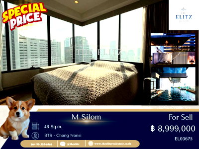 ขายคอนโด :  ✨ความคุ้มค่าที่หาได้ยากในย่านสีลม M Silom ห้องแต่งครบ สเปกพรีเมียม ส่วนกลางลอยฟ้าสุดอลังการ วิวโค้งน้ำเจ้าพระยาและตึกมหานคร 💕