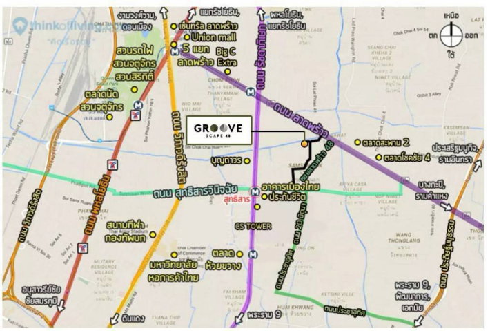 รูป ให้เช่า คอนโด กรู๊ฟ สเคป ลาดพร้าว 48 - สุทธิสาร - รูปที่ 24/25