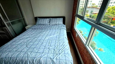 Condos for rent Chiang Mai : For Rent: D Condo Nim, pool view, room size with sunlight, not hot, Building B, 4th floor, 30 sq m.
