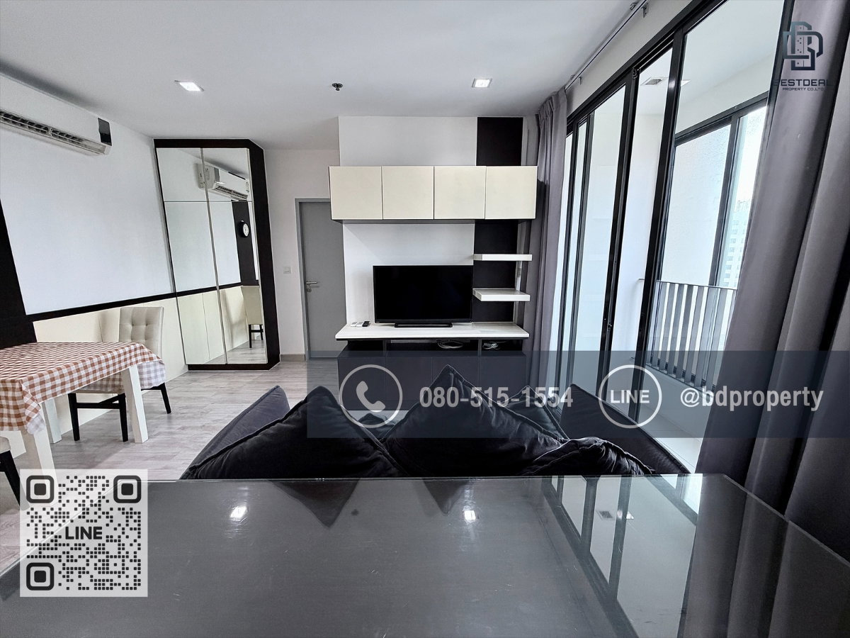 รูป Bestdeal ให้เช่า ขนาด 2 ห้องนอน 45 sqm.เฟอร์นิเจอร์และเครื่องใช้ไฟฟ้าครบพร้อมเข้าอยู่ 24,000 บาท/เดือน “IDEO MOBI RAMA 9” ใกล้MRTและเซ็นทรัลพระราม 9  - รูปที่ 2/17