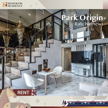   เช่าคอนโด 🌌 Park Origin Ratchathewi, Duplex 2นอน 65ตรม 60k แต่งสวย ชั้นสูง 💜 ใกล้ BTS ราชเทวี   