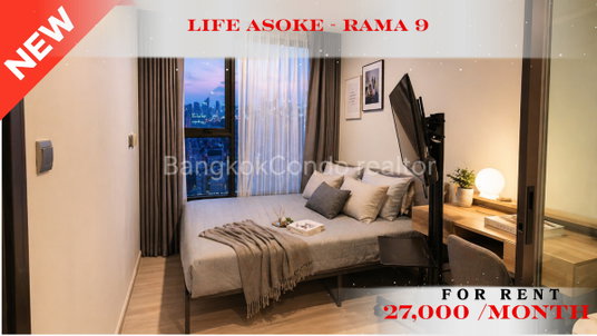รูปภาพ 🍀🚆 Cozy Room For Rent 📌 Life Asoke–Rama 9 (Line: @rent2022) | Near MRT Rama 9  ✨ Ready to move in! ✨ 📌 Ref Code: A11249