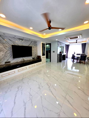 Condos for rent : Condo for Rent: Lumpini Place Water Cliff (Ratchadapisek – Rama 3) | River View, Spacious 3BR, Newly Renovated
