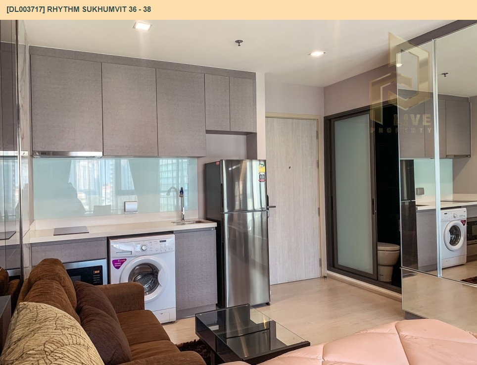 รูป DL003717 ให้เช่า คอนโด ริทึ่ม สุขุมวิท 36 - 38 (Rhythm Sukhumvit 36 - 38) พร้อมเข้าอยู่ โทรด่วน 0653619502 LineID @897iyzll เบนซ์จ้า - รูปที่ 3/5
