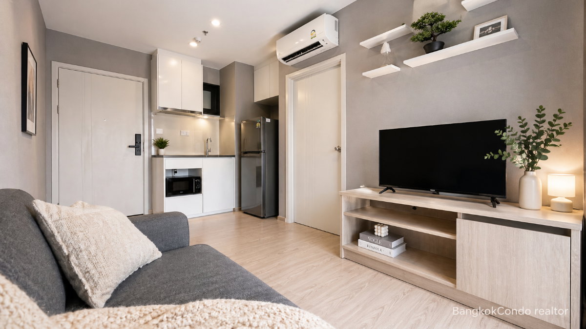 รูป 🍀🍀 Fully furnished💝 ให้เช่า📌 เดอะทรี หัวหมาก อินเตอร์เชนจ์(Line: @rent2022) MRT ลำสาลี✨ พร้อมเข้าอยู่ 🔖A11245 - รูปที่ 9/11