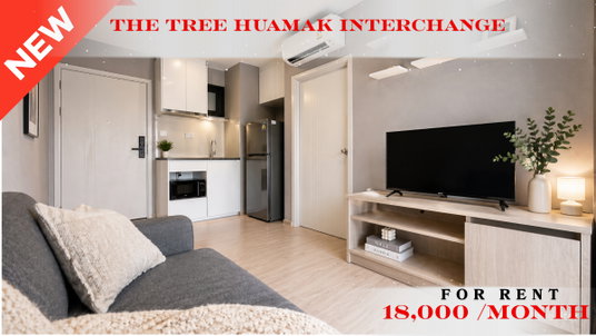 รูปภาพ 💝🚆 Fully Furnished Unit For Rent 📌 The Tree Hua Mak Interchange  (Line: @rent2022) | Near MRT Lam Sali   ✨ Ready to move in! ✨ 📌 Ref Code: A11245