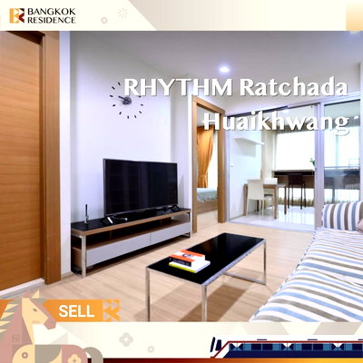 ขายคอนโด : 💙 ขายคอนโด RHYTHM Ratchada–Huai Khwang ใกล้ MRT ห้วยขวาง 💙 ห้องแต่งโมเดิร์น 46 ตร.ม. 