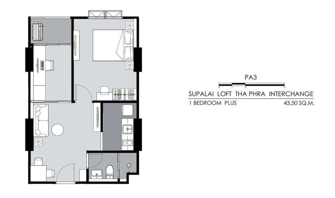รูป ​🚆เชื่อมทุกความสะดวกสบายที่ Supalai Loft ท่าพระ อินเตอร์เชนจ์ | ขายดาวน์ห้องใหญ่ 43.5 ตร.ม. | ขายดาวน์ 220,000.- (เพียง 3.1ลบ)| 💚Line: @whitesand - รูปที่ 3/3
