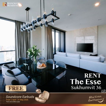  เช่าคอนโด The Esse Sukhumvit 36 ⭐ 3นอน 123.93ตร.ม. 190k ยูนิตแรร์ที่สุด 3นอน💎 ติด BTS ทองหล่อ 