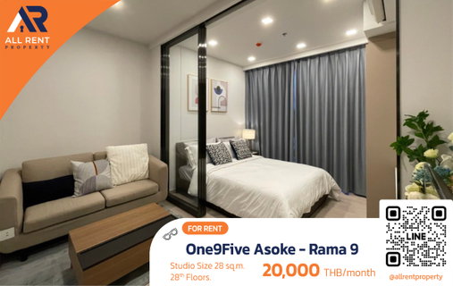รูปภาพ 🔥 ปล่อยเช่าด่วน! One9Five Asoke - Rama 9 ห้อง Studio 28 ตร.ม. ชั้นสูง วิวสวย ใจกลาง New CBD