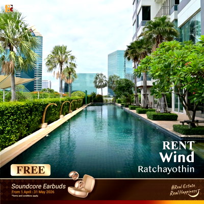 คอนโดให้เช่า :  เช่าคอนโด 💖 Wind Ratchayothin 2นอน 80ตรม 35k ✨ ห้องสวย รีโนเวทใหม่ ใกล้ BTS รัชโยธิน 