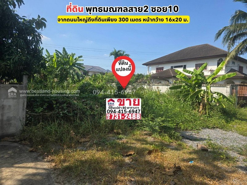 รูป ขายที่ดิน พุทธมณฑลสาย2 ซอย10 บางแค เนื้อที่ 80 ตารางวา เข้าซอย 80 เมตร - รูปที่ 1/5
