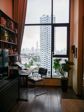 Duplex 1 Bed Large Room City view Fully furnished Good Location  Close to MRT Phra Ram 9  400 m. @ KnightsBridge Space – Rama 9