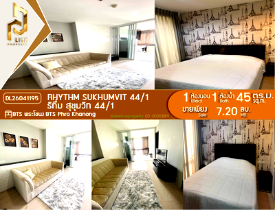 Condos for sale : DL26041195 Condo for sale, Rhythm Sukhumvit 44/1 near BTS Phra Khanong, ready to move in, call urgently 0614453194 LineID @162cjixi
