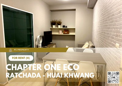 Condos for rent : For rent 📍 Chapter One Eco Ratchada - Huai Khwang 📍 Fully furnished with appliances. Near MRT Huai Khwang.