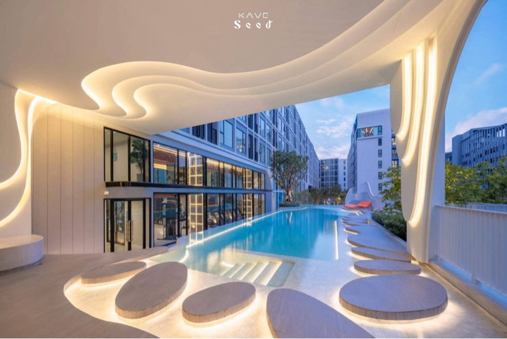 รูป 💎 [แต่งหรูทั้งห้อง] ให้เช่า Kave Seed Kaset ใกล้ ม.เกษตร | ห้องสวยเหมือนอยู่บ้าน | ส่วนกลางอลังการ! - รูปที่ 12/24