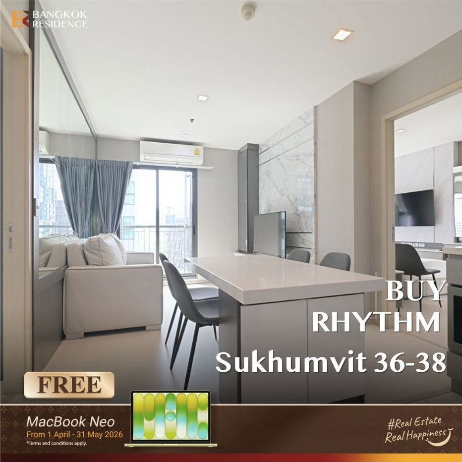 รูป 🔥 Hot Unit! ห้องรีโนเวทใหม่ ชั้นสูง วิวสวย เฟอร์ครบ - RHYTHM Sukhumvit 36-38 ใกล้ BTS ทองหล่อ - รูปที่ 1/13