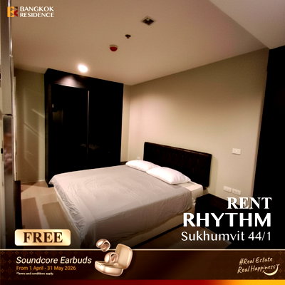 Condos for rent : Rent Condo 💛 Rhythm Sukhumvit 44/1, 1BR 60sqm 33k, 🔥 Best price, near BTS Phra Khanong 