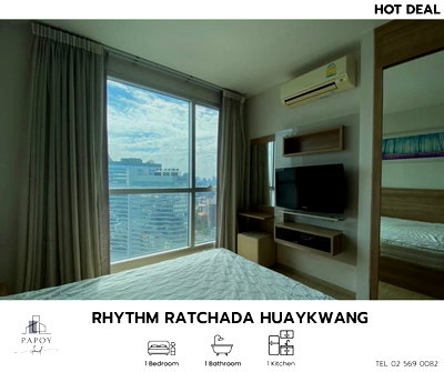 Condos for rent : 🎉 Available now! Exactly as shown – Rhythm Ratchada Huaykwang, just minutes from MRT Huaykwang and Huaykwang Intersection (Ganesha Shrine).