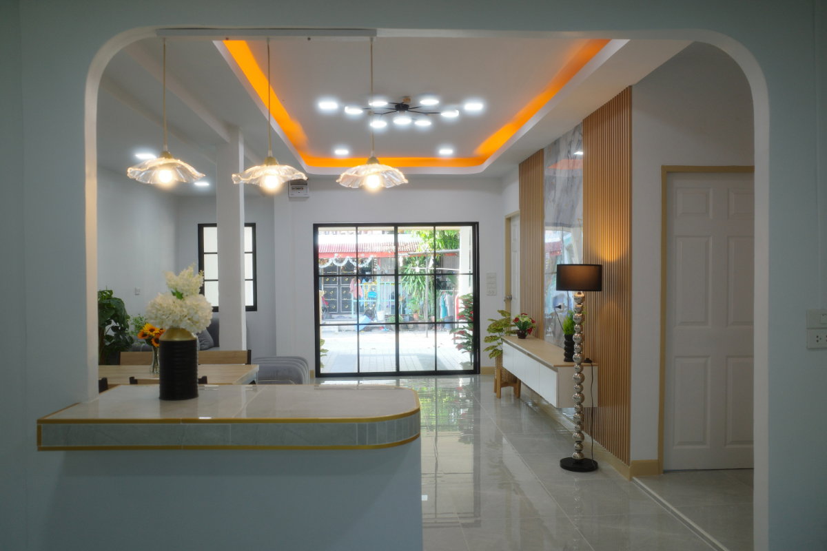 รูป บ้านชั้นเดียว หลังมุมใน มีดาดฟ้าชั้นบน หมู่บ้านนันทวัน5 ซอยเลียบวารี11 คู้ขวา หนองจอก บ้านสวย ทำเลดี พร้อมเฟอร์นิเจอร์ - รูปที่ 25/39