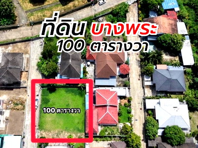 ที่ดิน วิทยาลัยเสนาธิการทหาร : ขายที่ดินแปลงสวย 100 ตรว .ทำเลทอง บางพระ ฝั่งทะเล ศรีราชา