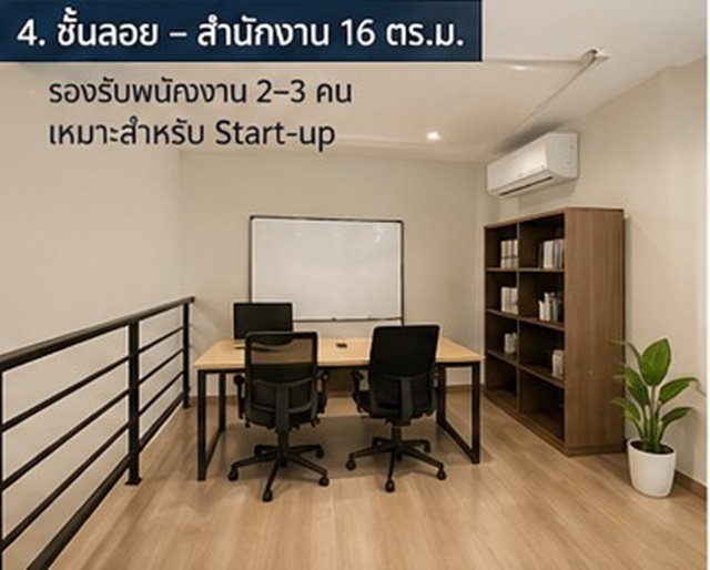 รูป ใกล้ BTS สะพานควาย 150ม. BigC ออฟฟิศให้เช่า 6นอน 5 น้ำ ขนาดรวม 25ตร.วา.346 ตร.ม. 16 ถึง 90 ตร.ม. ใกล้รพ.เปาโล พหลโยธิน 250 ม - รูปที่ 2/8