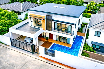 บ้านเดี่ยวให้เช่า : คฤหาสน์ Pool Villa บ้านเดี่ยว 5-6นอน 7น้ำ เพชรเกษม69 สารสาสน์วิเทศบางบอน 300 ม. 432ตร.ม. 105ตร.ว. ใกล้ Zanook Wake Park 300ม. ลัดดารมย์