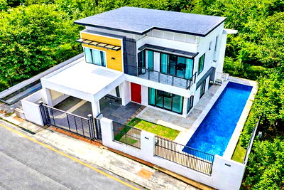 เช่าบ้านเดี่ยว บางบอนเหนือ : เพชรเกษม69 สารสาสน์วิเทศบางบอน 300 ม. คฤหาสน์ Pool Villa บ้านเดี่ยว 5-6นอน 7น้ำ 432ตร.ม. 105ตร.ว. ใกล้ Zanook Wake Park 300ม. ลัดดารมย์