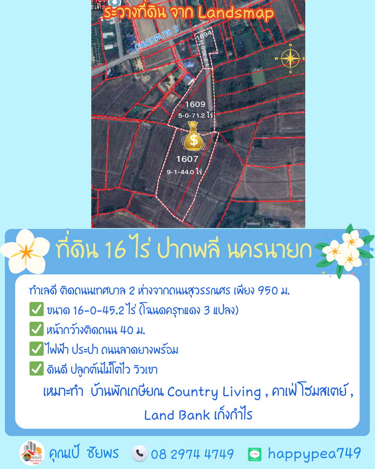 รูป 🌳 ที่ดินถุงทองแปลงสวย 16 ไร่ นครนายก: จุดยุทธศาสตร์แห่งการลงทุนและชีวิตสโลว์ไลฟ์ใกล้เขาใหญ่! 🏞️ - รูปที่ 12/19